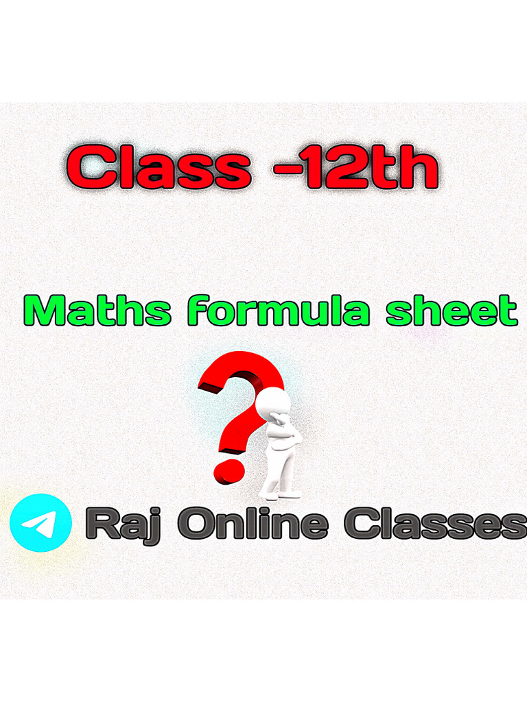 12th Maths All Chapter Formula Sheet by Rahul Sir | PDF