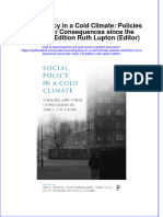 PDF Social Policy in A Cold Climate Policies and Their Consequences Since The Crisis 1St Edition Ruth Lupton Editor Ebook Full Chapter