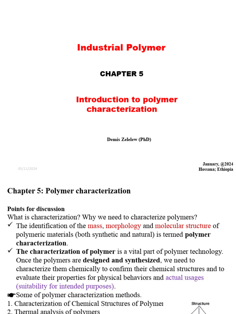 CHAPTER 5 - Polymer Characterization | PDF | Thermogravimetric Analysis ...
