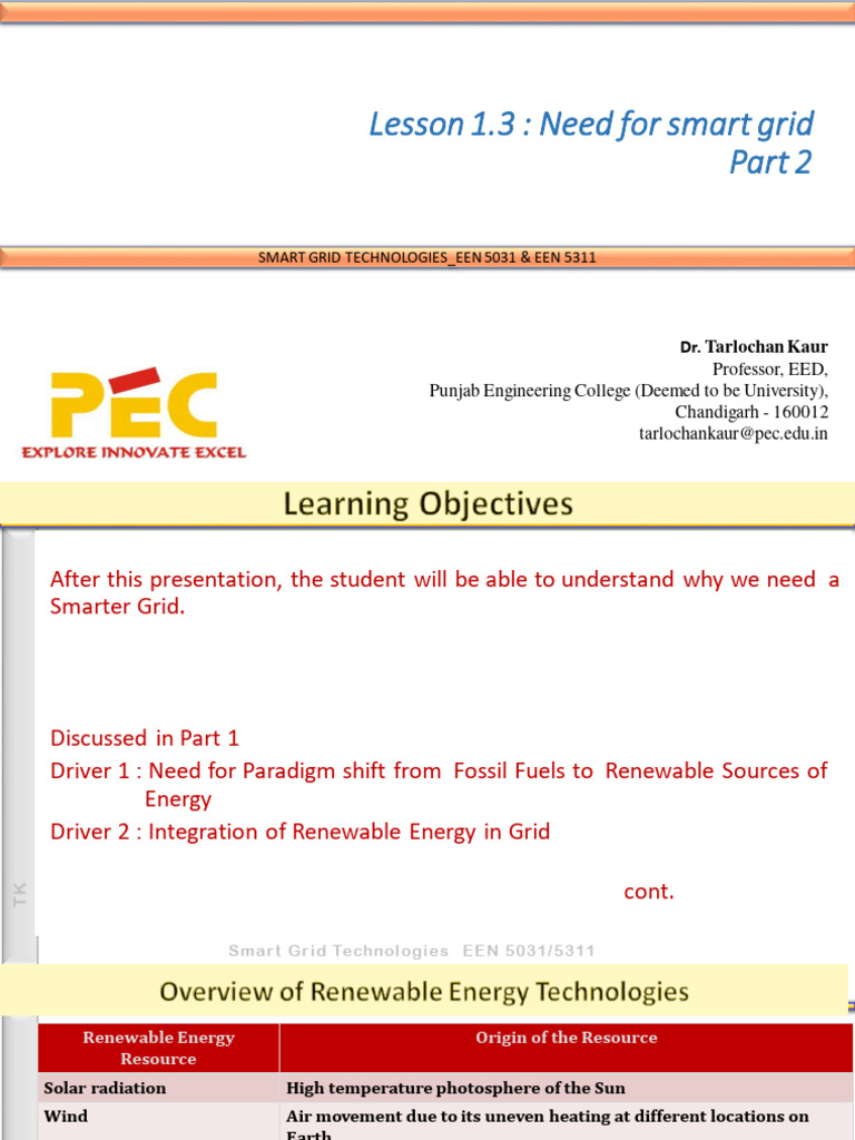 Need for Smart Grid Technologies | PDF | Electrical Grid | Smart Grid