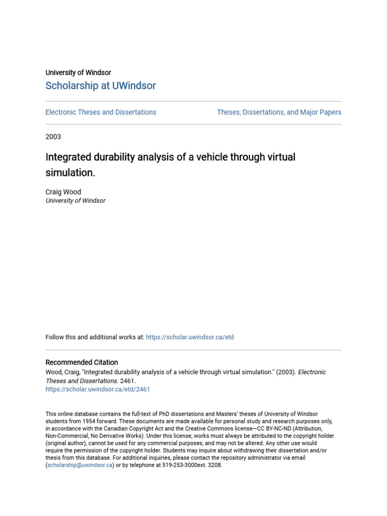 Integrated Durability Analysis of A Vehicle Through Virtual Simul | PDF ...