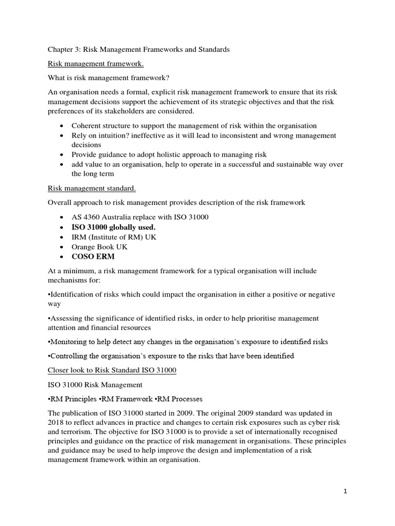 Risk Management Frameworks Overview | PDF | Risk Management | Risk