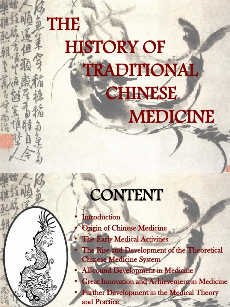 The TCM History PDF Traditional Chinese Medicine China