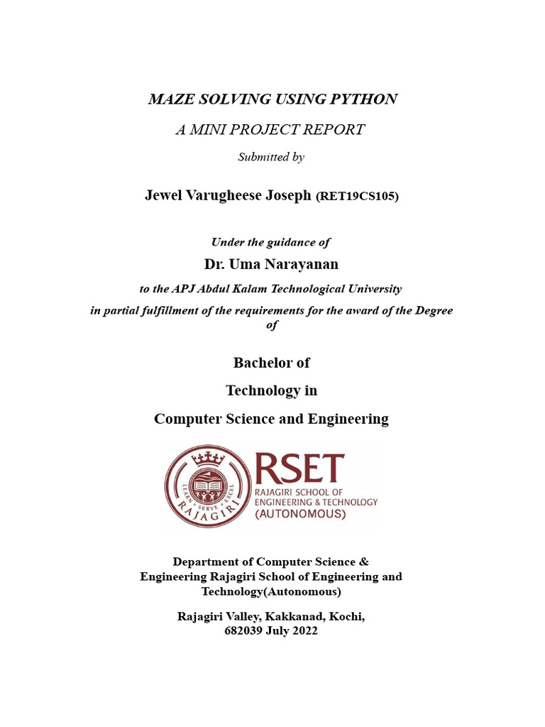 Maze - Solver - Group - 18 (1) - Jewel | PDF | Algorithms | Computer ...