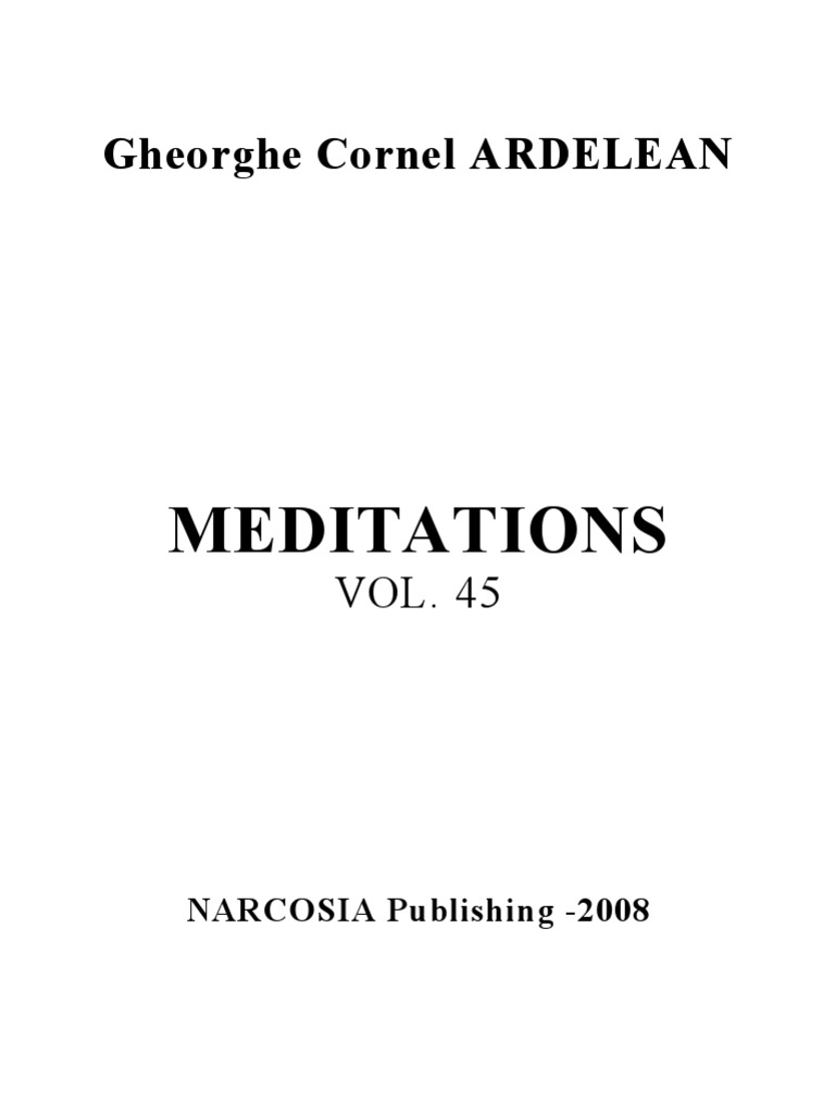 Meditations Cornel ARDELEAN PDF Optimism Behavior