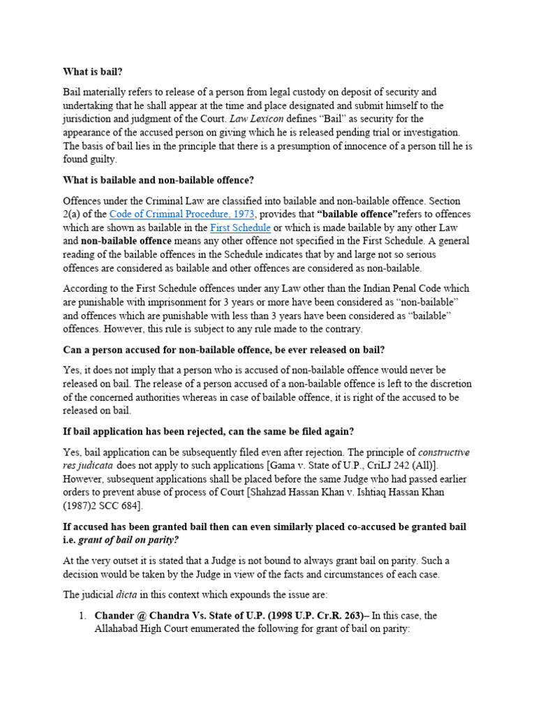 Understanding CRPC Bail Provisions | PDF | Bail | Crime & Violence