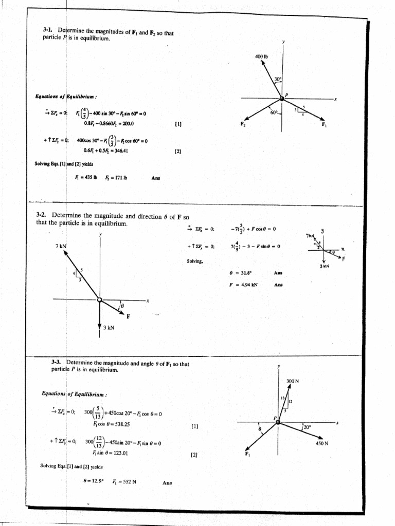 CHAPTER 3 (Equilibrium of A Particle) | PDF