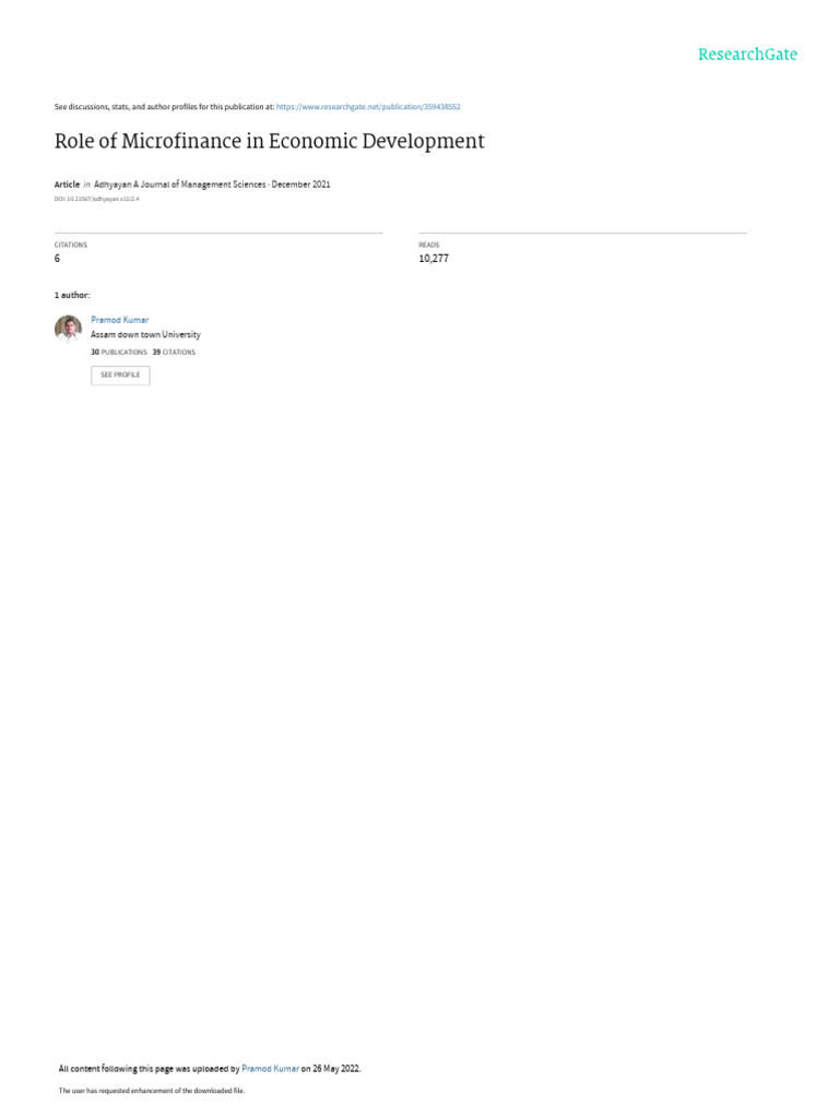 2021 ijpr roleof microfinancein economic development adhyayan vol 11