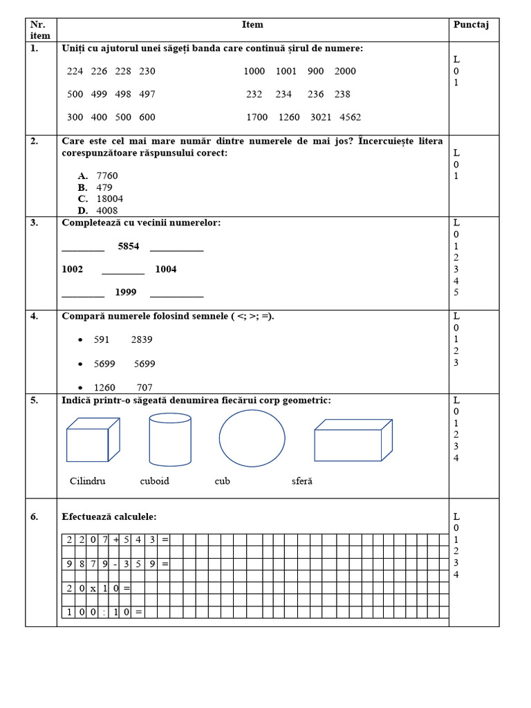 Test La Matematica CES Clasa A IX-a | PDF