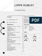 White Paper Minimal Content Writer Resume