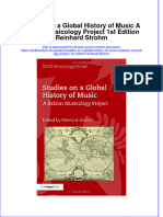 Textbook Studies On A Global History of Music A Balzan Musicology Project 1St Edition Reinhard Strohm Ebook All Chapter PDF