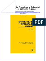 Textbook Studies in The Phonology of Colloquial English 1St Edition K R Lodge Ebook All Chapter PDF