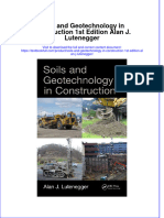 Download pdf Soils And Geotechnology In Construction 1St Edition Alan J Lutenegger ebook full chapter 