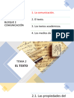 Tema1.2 Bloque 2 El Texto. Propiedades y Clasificación Aula Virtual