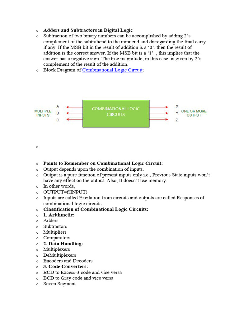 Adders and subtractors pdf arithmetic mathematics