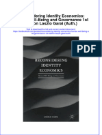 Textbook Reconsidering Identity Economics Human Well Being and Governance 1St Edition Laszlo Garai Auth Ebook All Chapter PDF