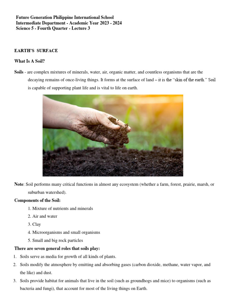 Grade 5 Fourth Quarter Lecture 3 Earths Surface and Weather Patterns