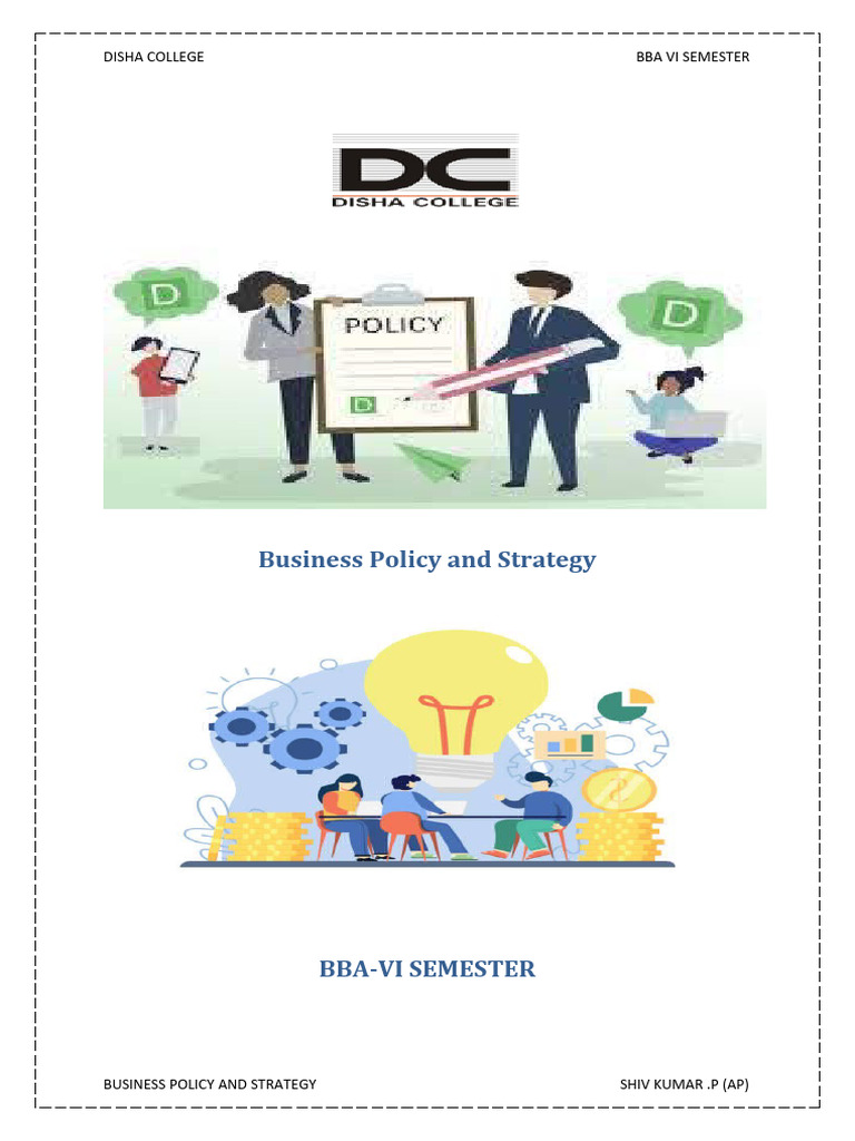 Notes of Business Policy & Stretegy 2022 2 | PDF | Strategic Management ...