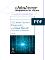 PDF SQL Server Database Programming With Visual Basic Net Concepts Designs and Implementations Ying Bai Ebook Full Chapter