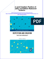 Download full chapter Repetition And Creation Poetics Of Autotextuality 1St Edition Radosvet Kolarov pdf docx