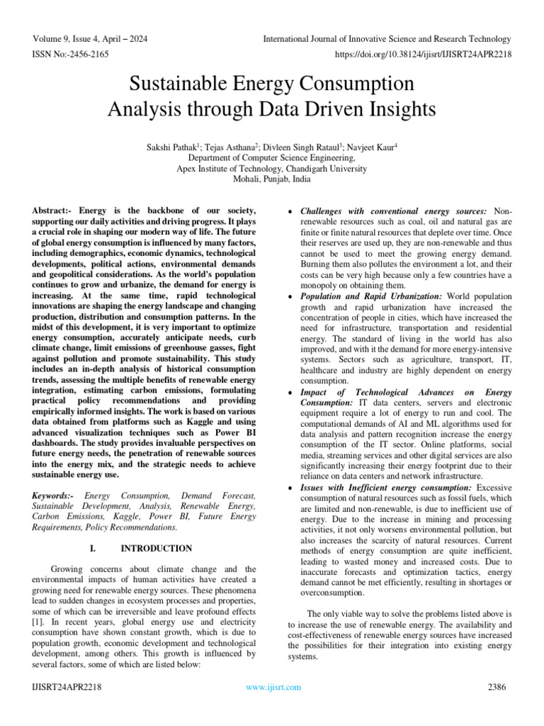 Data-Driven Insights on Energy Sustainability | PDF | Renewable Energy ...