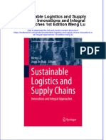 Textbook Sustainable Logistics and Supply Chains Innovations and Integral Approaches 1St Edition Meng Lu Ebook All Chapter PDF