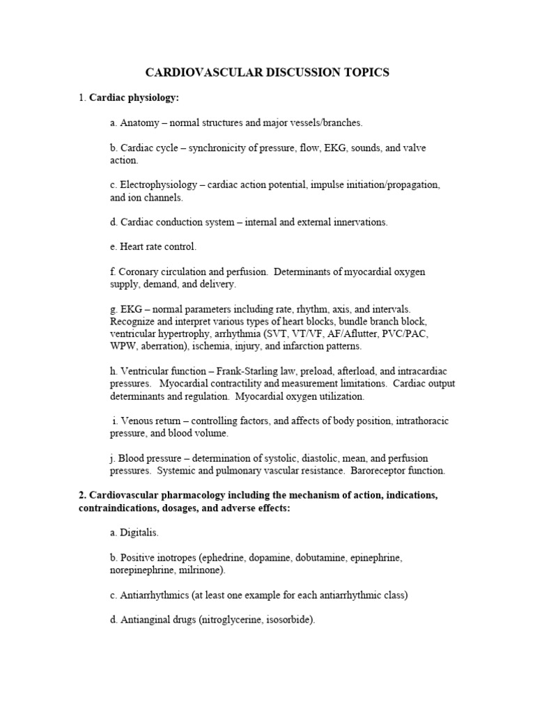 Comprehensive Cardiovascular Topics Guide | PDF | Heart | Cardiac Arrest