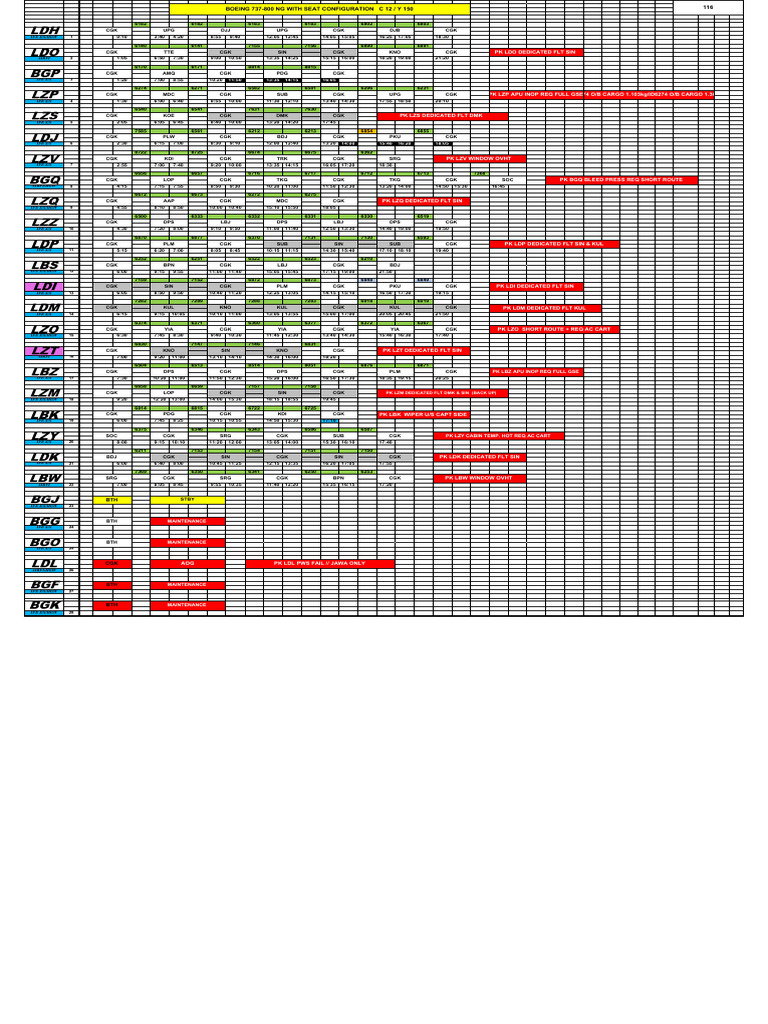 Batik Air Aircraft Rotation Plan | PDF | Aviation | Airliner