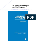 PDF Subjects in Japanese and English Yoshihisa Kitagawa Ebook Full Chapter