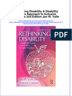 Full Chapter Rethinking Disability A Disability Studies Approach To Inclusive Practices 2Nd Edition Jan W Valle PDF