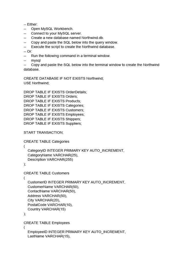 Northwind sample database pdf databases my sql