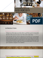 Fundamentals of Food Service Management Introduction