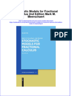 PDF Stochastic Models For Fractional Calculus 2Nd Edition Mark M Meerschaert Ebook Full Chapter