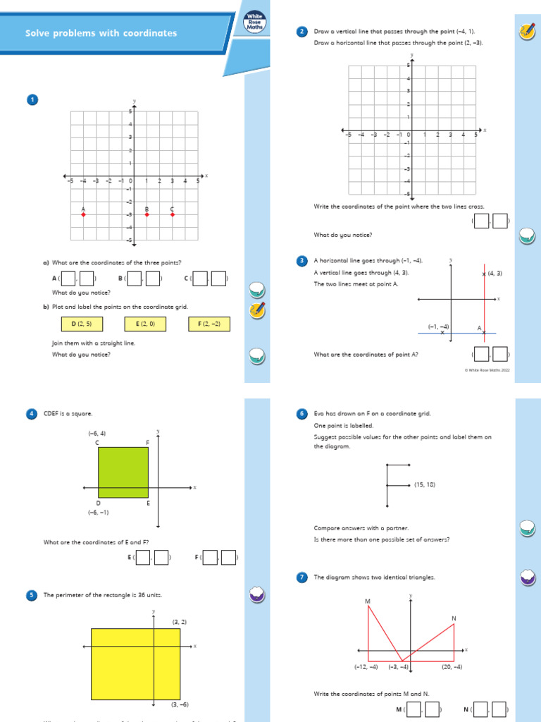Y6 Summer Block 2 WO3 Solve Problems With Coordinates 2022 | PDF ...
