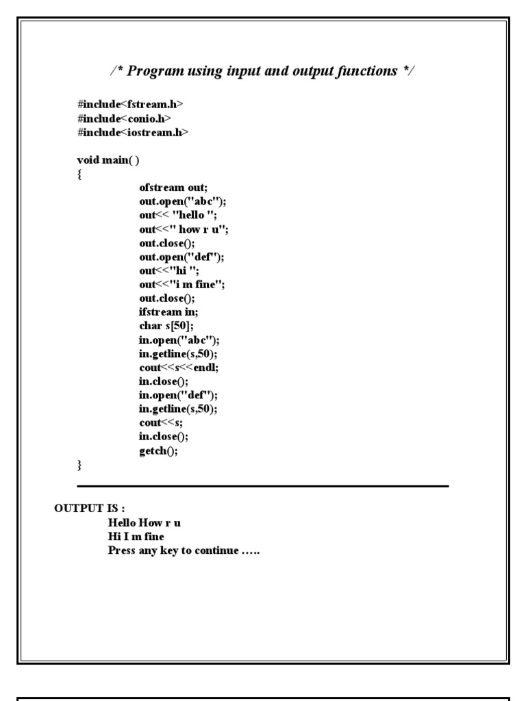 Program Using Input and Output Functions | PDF | Computer Programming ...
