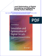 Download full chapter Simulation And Optimization Of Digital Circuits Considering And Mitigating Destabilizing Factors Melikyan pdf docx