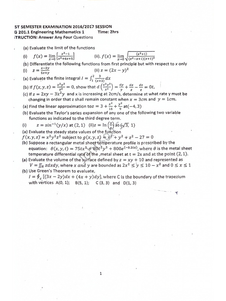 Eng 201.1 Past Questions | PDF