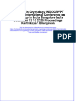 Full Chapter Progress in Cryptology Indocrypt 2020 21St International Conference On Cryptology in India Bangalore India December 13 16 2020 Proceedings Karthikeyan Bhargavan PDF