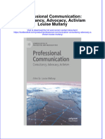 Full Chapter Professional Communication Consultancy Advocacy Activism Louise Mullany PDF