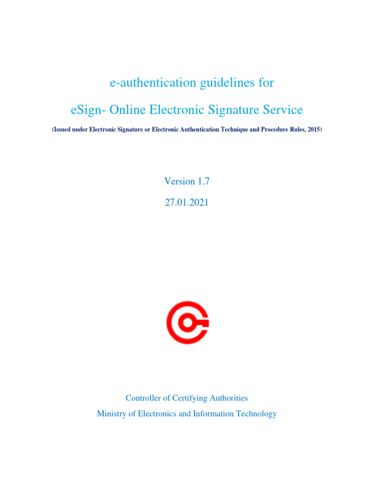 e-Authentication Guidelines for eSign Service | PDF | Public Key ...