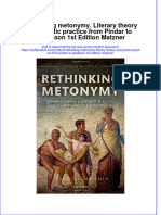 Textbook Rethinking Metonymy Literary Theory and Poetic Practice From Pindar To Jakobson 1St Edition Matzner Ebook All Chapter PDF