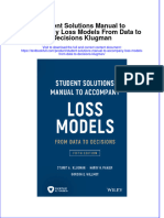 PDF Student Solutions Manual To Accompany Loss Models From Data To Decisions Klugman Ebook Full Chapter