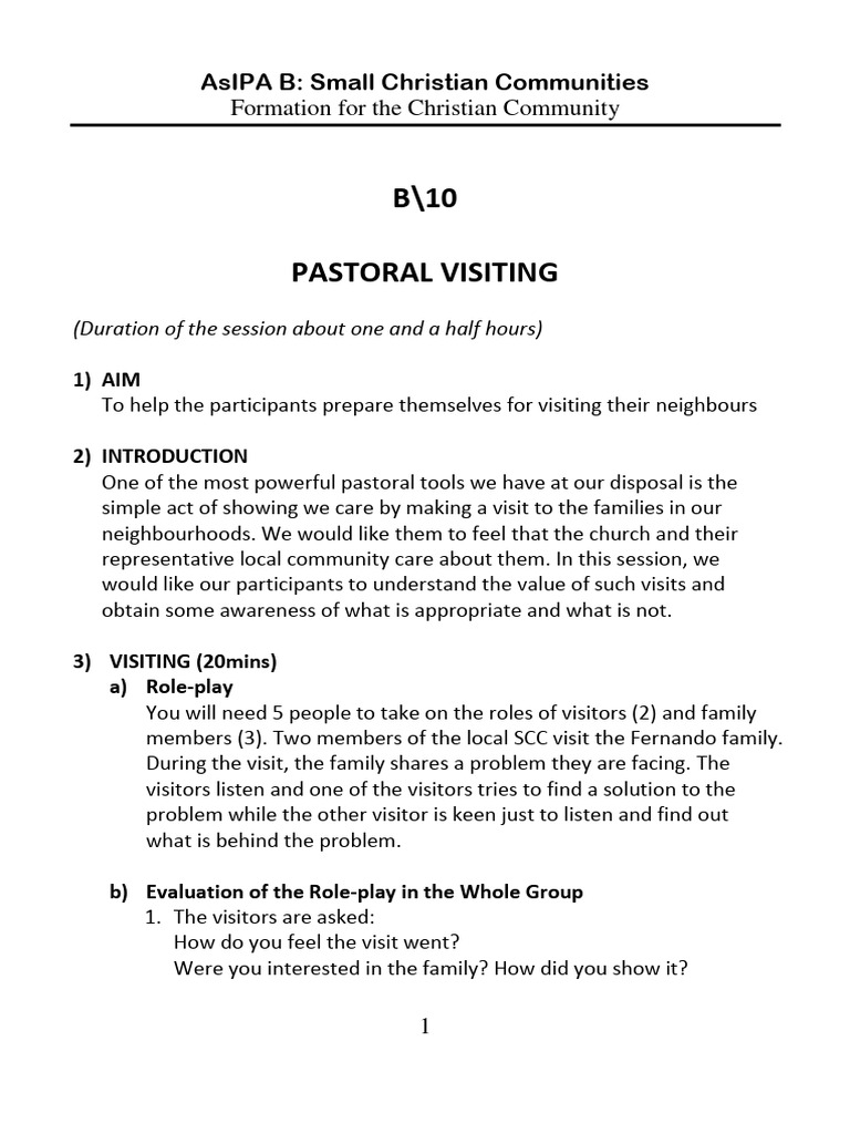 Effective Pastoral Visit Techniques | PDF | Career & Growth | Self ...