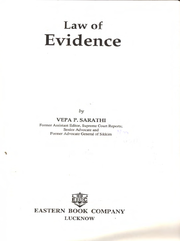 Law of Evidence by Vepa P. Sarathi | PDF | Information And ...