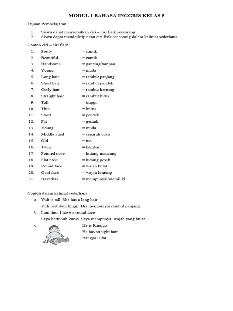 Modul 1 Bahasa Inggris Kelas 5 Download Free Pdf Human Hair Hair