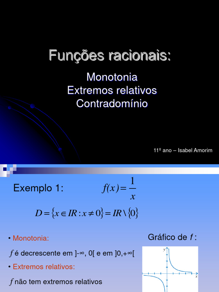 Exemplos de Monotonia em Funções Racionais | PDF | Funções e ...