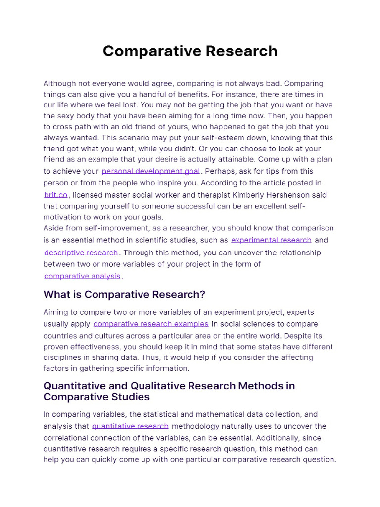 WT Is A Comparative Research | PDF