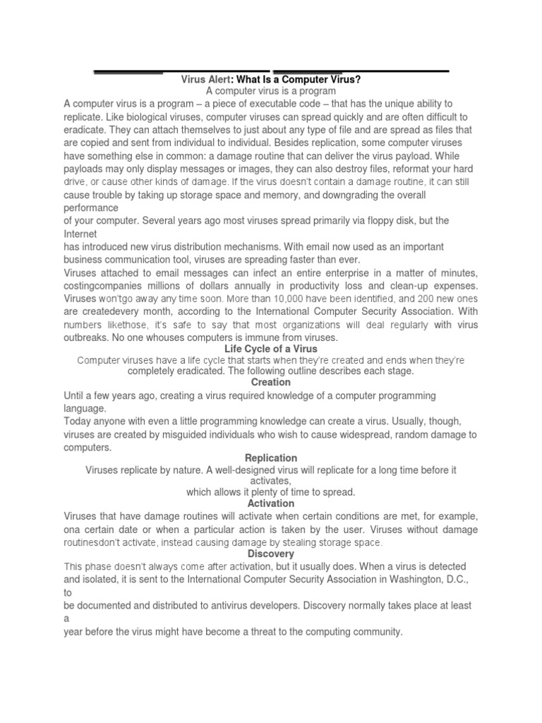 Virus Alert | PDF