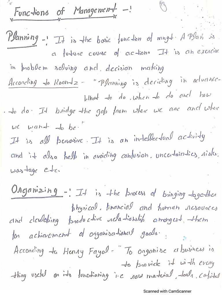 Management Function | PDF