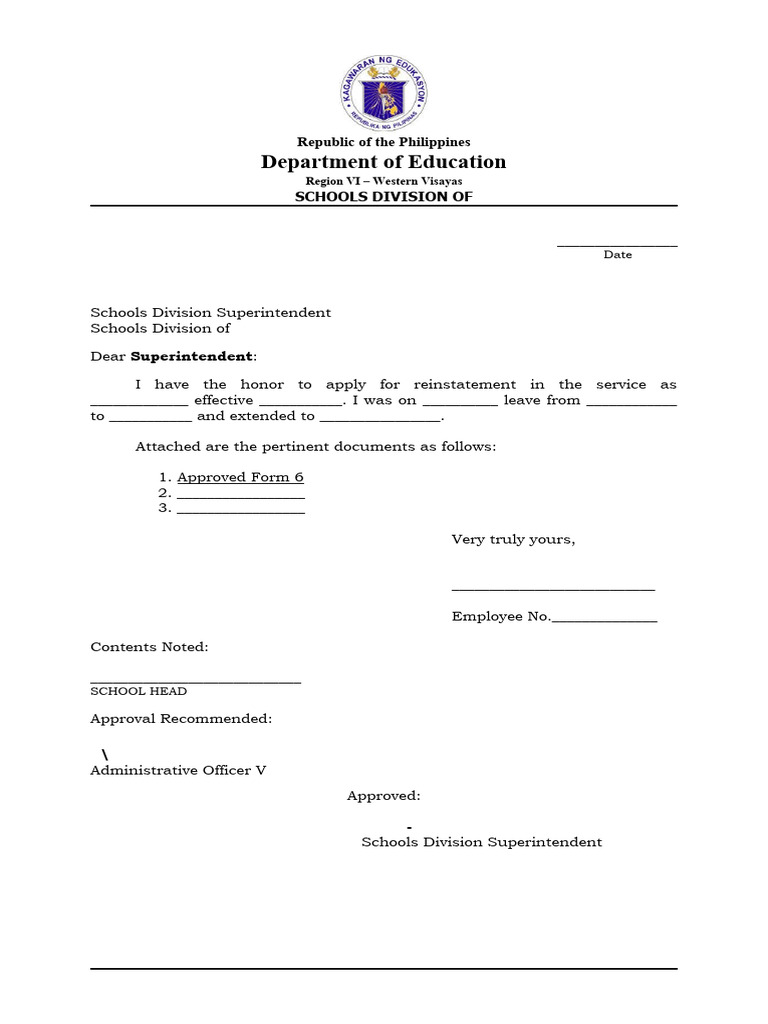 Reinstatement Application Template | PDF | Career & Growth